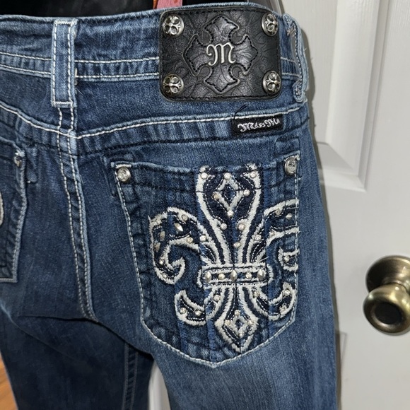 Miss Me Blue Vintage Y2K Denim Boot Cut Crop Low Rise Jeans JP536083v Size 30 - Picture 9 of 14